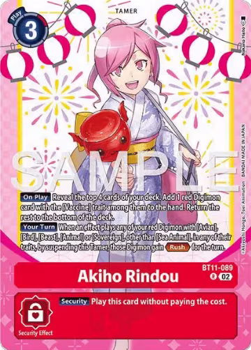 Akiho Rindou (Premium Heroines Set Ver.2) (BT11-089 R), Dimensional Phase — Digimon card price