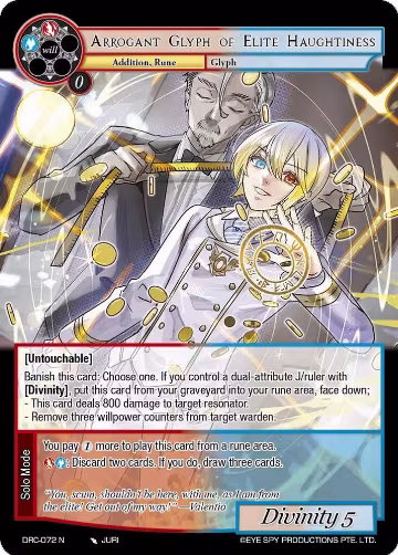 Arrogant Glyph of Elite Haughtiness (DRC-072 N), Descent into the Raven's Catacombs — Force of Will card price