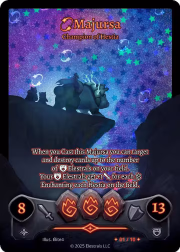 Majursa - Champion of Hestia (Serialized) (/10), Shattered Stars Chapter 2 [SS2] — Elestrals card price