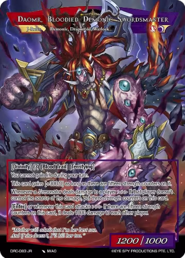 Undefeated Dragonoid Duelist, Daomr // Daomr, Bloodied Demonic Swordsmaster (DRC-083 JR), Descent into the Raven's Catacombs — Force of Will card price