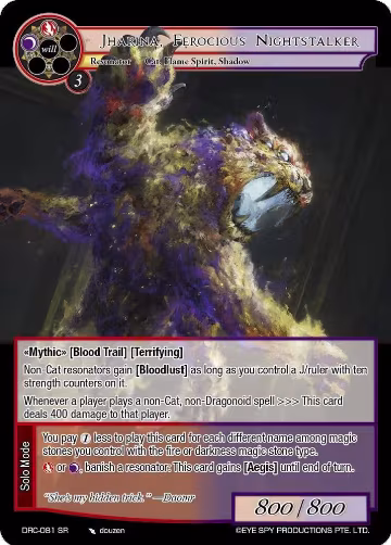 Jharina, Ferocious Nightstalker (DRC-081 SR), Descent into the Raven's Catacombs — Force of Will card price