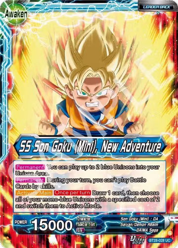 Son Goku (Mini) // SS Son Goku (Mini), New Adventure (BT28-028), Prismatic Clash — DB Super card price