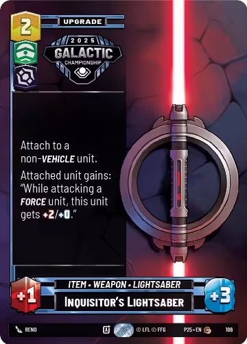 Inquisitor's Lightsaber (106), Organized Play Promos — Star Wars card price