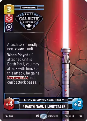 Darth Maul's Lightsaber (108), Organized Play Promos — Star Wars card price