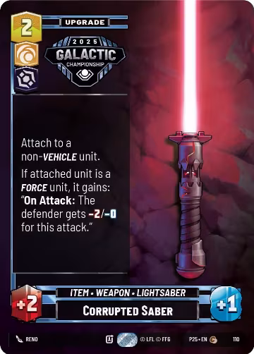 Corrupted Saber (110), Organized Play Promos — Star Wars card price