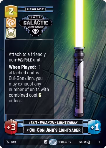 Qui-Gon Jinn's Lightsaber (111), Organized Play Promos — Star Wars card price