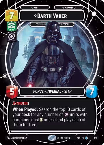 Darth Vader - Commanding the First Legion (103), Organized Play Promos — Star Wars card price