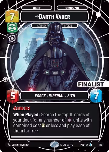 Darth Vader - Commanding the First Legion (Finalist) (114), Organized Play Promos — Star Wars card price