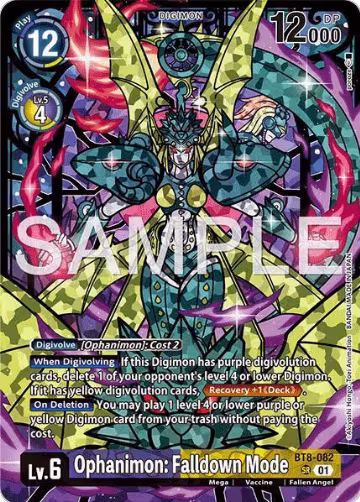 Ophanimon Falldown Mode (Premium Heroines Set Ver.2) (BT8-082 SR), New Awakening — Digimon card price
