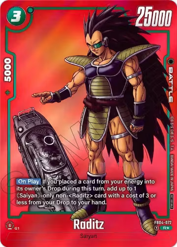 Raditz (Limited Pack MANGA Version 01) (FB04-072), Tournament and Championship Promos — DB Fusion card price