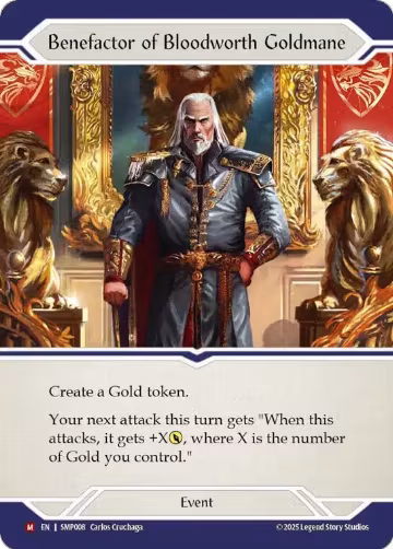 Benefactor of Bloodworth Goldmane (SMP008), Smash Palace — Flesh & Blood card price