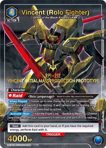 Vincent (Rolo Fighter) (SR*) (UEX03BT/CGH-2-026), UEX03BT: CODE GEASS: Lelouch of the Rebellion Vol.2 — Union Arena card price