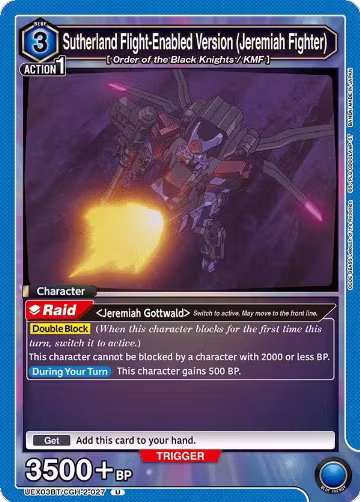 Sutherland Flight-Enabled Version (Jeremiah Fighter) (UEX03BT/CGH-2-027), UEX03BT: CODE GEASS: Lelouch of the Rebellion Vol.2 — Union Arena card price