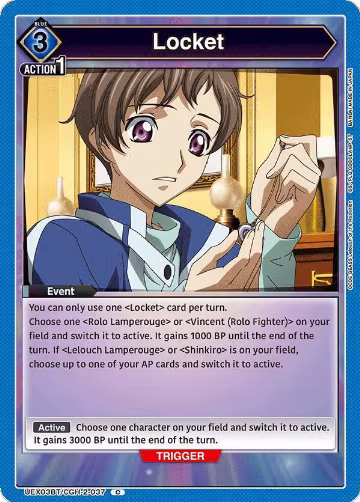 Locket (UEX03BT/CGH-2-037), UEX03BT: CODE GEASS: Lelouch of the Rebellion Vol.2 — Union Arena card price