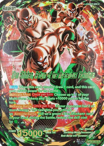 Tien Shinhan // Tien Shinhan, Return of the Mysterious Technique (SLR) (BT28-056), Prismatic Clash — DB Super card price