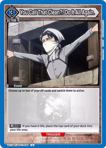 You Call That Clean?! Do It All Again. (UE10BT/AOT-1-030), Attack on Titan — Union Arena card price