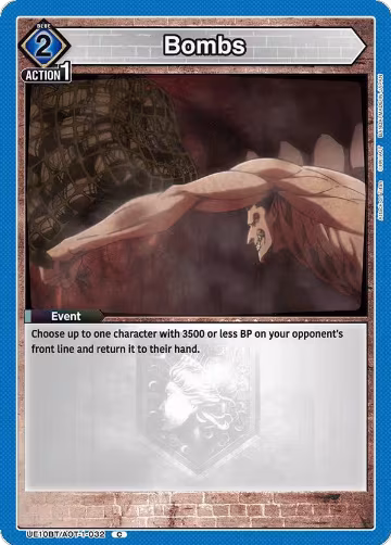 Bombs (UE10BT/AOT-1-032), Attack on Titan — Union Arena card price
