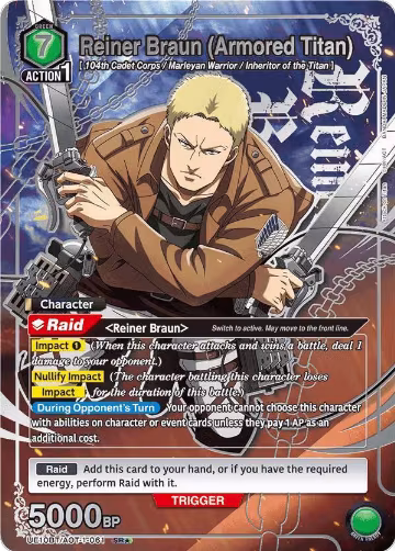 Reiner Braun (Armored Titan) (SR*) (UE10BT/AOT-1-061), Attack on Titan — Union Arena card price