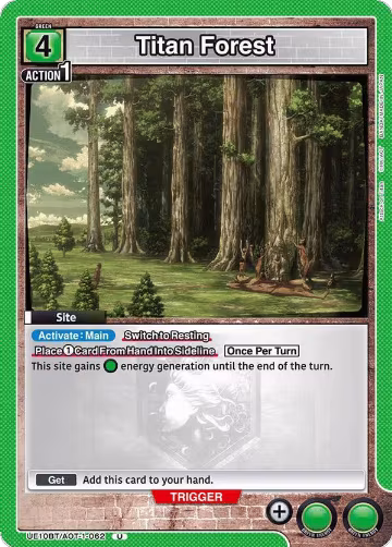 Titan Forest (UE10BT/AOT-1-062), Attack on Titan — Union Arena card price