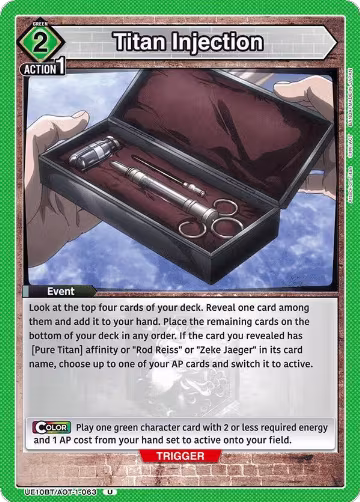 Titan Injection (UE10BT/AOT-1-063), Attack on Titan — Union Arena card price