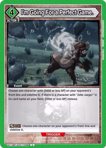I'm Going For a Perfect Game. (UE10BT/AOT-1-066), Attack on Titan — Union Arena card price