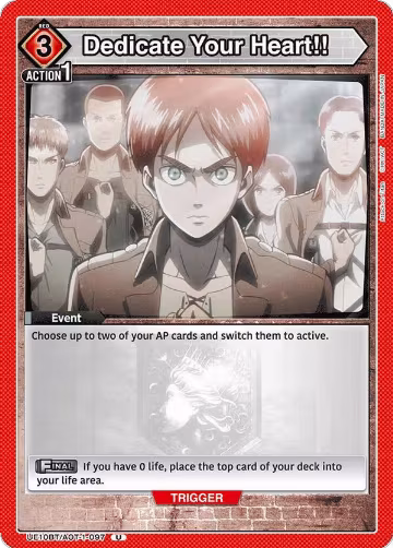 Dedicate Your Heart!! (UE10BT/AOT-1-097), Attack on Titan — Union Arena card price