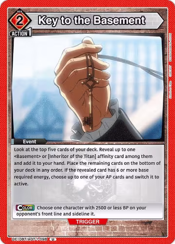 Key to the Basement (UE10BT/AOT-1-098), Attack on Titan — Union Arena card price