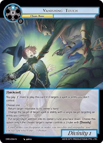 Vanishing Touch (DRC-034 N), Descent into the Raven's Catacombs — Force of Will card price