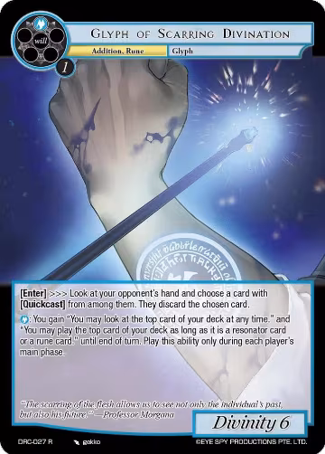 Glyph of Scarring Divination (DRC-027 R), Descent into the Raven's Catacombs — Force of Will card price
