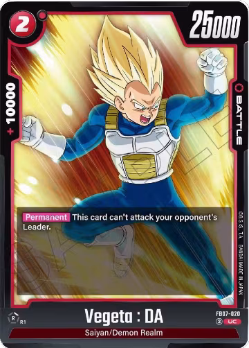 Vegeta : DA - FB07-020 (FB07-020), Wish For Shenron — DB Fusion card price