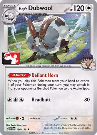 Hop's Dubwool - 136/159 (136/159), Prize Pack Series Cards — Pokémon card price