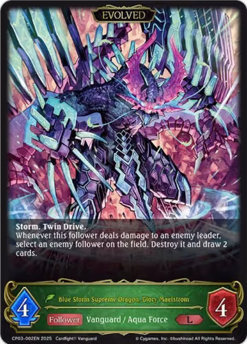 Blue Storm Supreme Dragon, Glory Maelstrom (Evolved) (CP03-002EN), Cardfight!! Vanguard — Shadowverse card price
