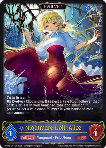 Nightmare Doll, Alice (Evolved) (CP03-044EN), Cardfight!! Vanguard — Shadowverse card price