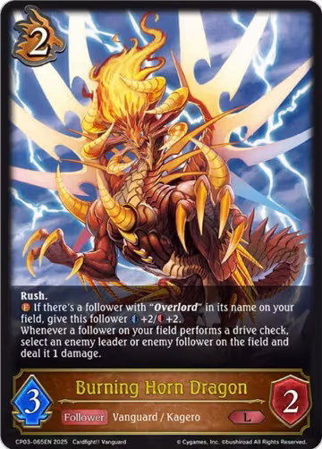 Burning Horn Dragon (CP03-065EN), Cardfight!! Vanguard — Shadowverse card price