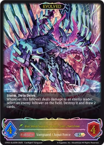 Blue Storm Supreme Dragon, Glory Maelstrom (SL) (Evolved) (CP03-SL02EN), Cardfight!! Vanguard — Shadowverse card price