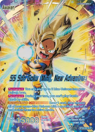 Son Goku (Mini) // SS Son Goku (Mini), New Adventure (SLR) (BT28-028), Prismatic Clash — DB Super card price