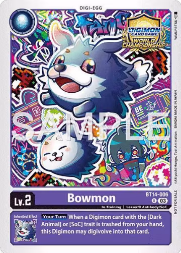Bowmon (Regionals 25-26 Season 2 Participant) (BT14-006 U), Blast Ace — Digimon card price