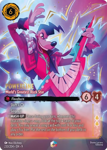 Powerline - World's Greatest Rock Star (Enchanted) (233/204), Fabled — Lorcana card price