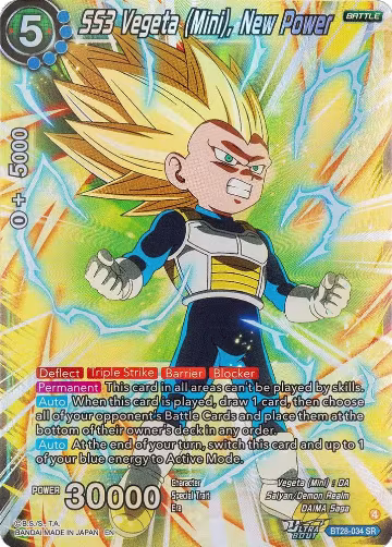 SS3 Vegeta (Mini), New Power (BT28-034), Prismatic Clash — DB Super card price