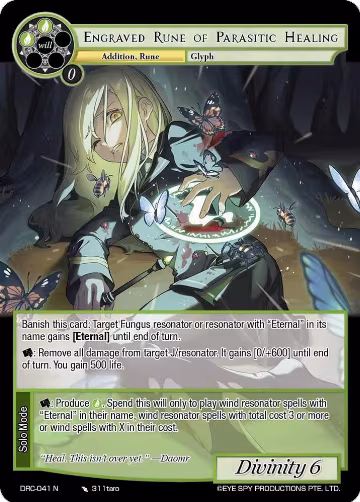 Engraved Rune of Parasitic Healing (DRC-041 N), Descent into the Raven's Catacombs — Force of Will card price
