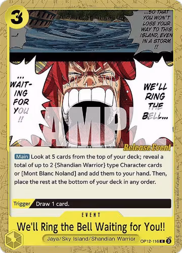 We'll Ring the Bell Waiting for You!! (OP12-116), Legacy of the Master Release Event Cards — One Piece card price
