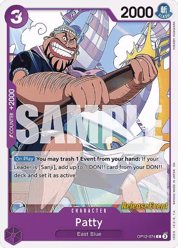 Patty (OP12-074), Legacy of the Master Release Event Cards — One Piece card price