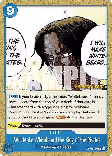 I Will Make Whitebeard the King of the Pirates (OP12-058), Legacy of the Master Release Event Cards — One Piece card price
