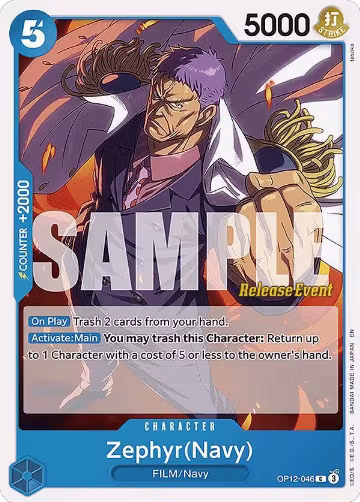 Zephyr(Navy) (OP12-046), Legacy of the Master Release Event Cards — One Piece card price