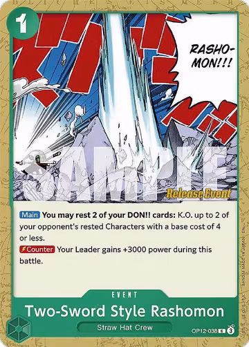 Two-Sword Style Rashomon (OP12-038), Legacy of the Master Release Event Cards — One Piece card price