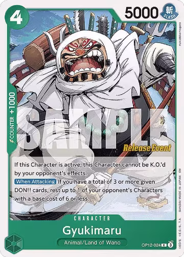 Gyukimaru (OP12-024), Legacy of the Master Release Event Cards — One Piece card price