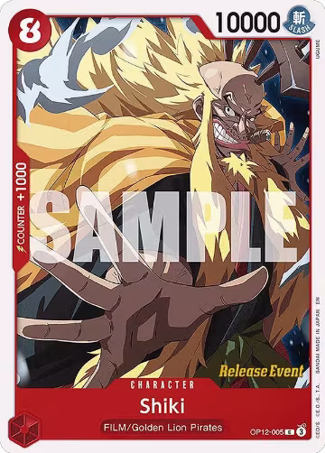 Shiki (OP12-005), Legacy of the Master Release Event Cards — One Piece card price