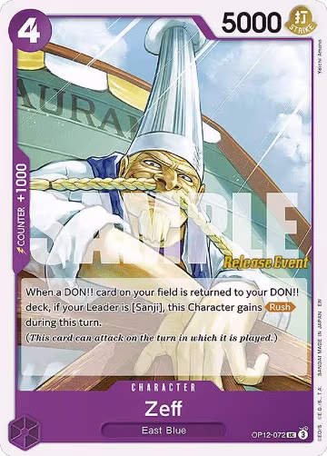 Zeff (OP12-072), Legacy of the Master Release Event Cards — One Piece card price