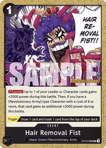 Hair Removal Fist (OP12-098), Legacy of the Master Release Event Cards — One Piece card price