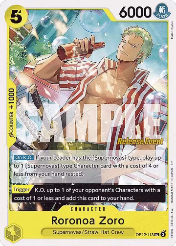 Roronoa Zoro (113) (OP12-113), Legacy of the Master Release Event Cards — One Piece card price